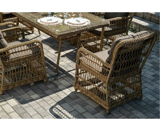 "Цесена" обеденная группа плетеная из искусственного ротанга, цвет соломенный, изображение 14 | Интернет магазин мебели и декора LifeDekor