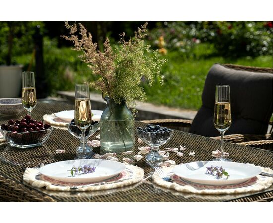 "Цесена" обеденная группа плетеная из искусственного ротанга, цвет соломенный, изображение 16 | Интернет магазин мебели и декора LifeDekor