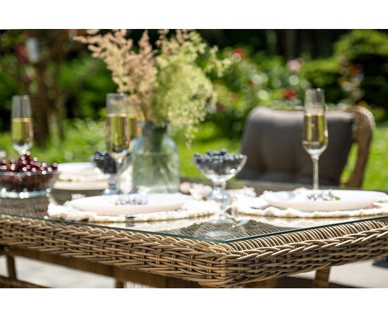 "Цесена" обеденная группа плетеная из искусственного ротанга, цвет соломенный, изображение 18 | Интернет магазин мебели и декора LifeDekor