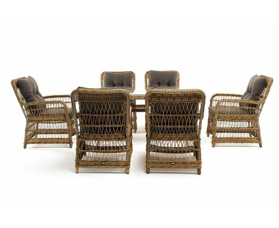 "Цесена" обеденная группа плетеная из искусственного ротанга, цвет соломенный, изображение 23 | Интернет магазин мебели и декора LifeDekor