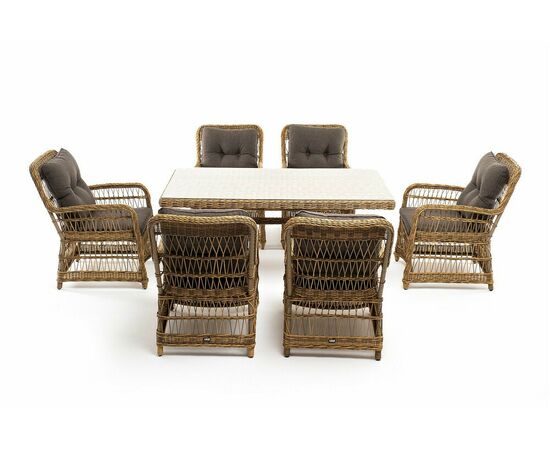 "Цесена" обеденная группа плетеная из искусственного ротанга, цвет соломенный, изображение 24 | Интернет магазин мебели и декора LifeDekor