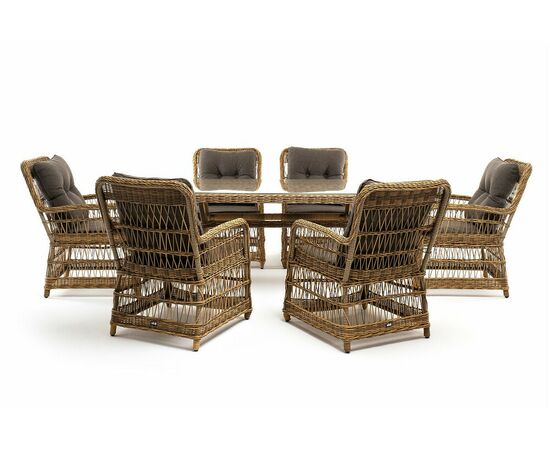 "Цесена" обеденная группа плетеная из искусственного ротанга, цвет соломенный, изображение 25 | Интернет магазин мебели и декора LifeDekor