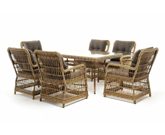 "Цесена" обеденная группа плетеная из искусственного ротанга, цвет соломенный, изображение 26 | Интернет магазин мебели и декора LifeDekor