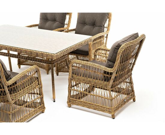 "Цесена" обеденная группа плетеная из искусственного ротанга, цвет соломенный, изображение 27 | Интернет магазин мебели и декора LifeDekor