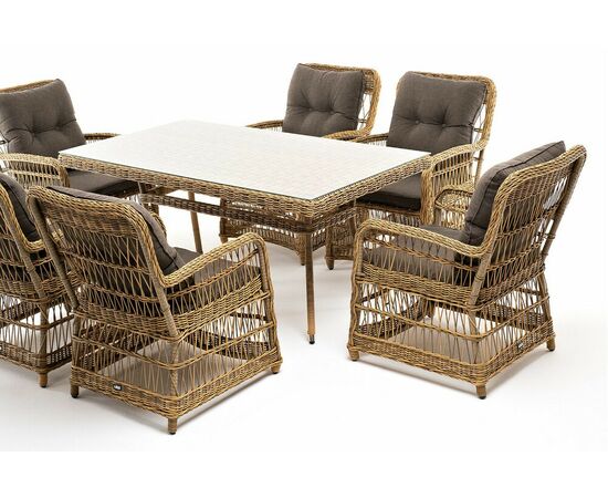 "Цесена" обеденная группа плетеная из искусственного ротанга, цвет соломенный, изображение 29 | Интернет магазин мебели и декора LifeDekor