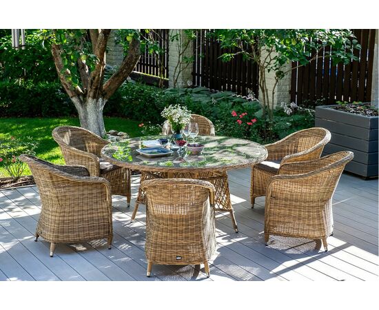 "Эспрессо–150 R" обеденная группа плетеная, цвет соломенный | Интернет магазин мебели и декора LifeDekor