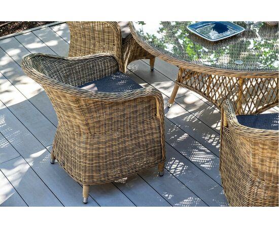 "Эспрессо–150 R" обеденная группа плетеная, цвет соломенный, изображение 3 | Интернет магазин мебели и декора LifeDekor