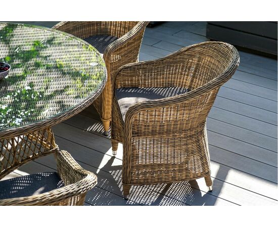 "Эспрессо–150 R" обеденная группа плетеная, цвет соломенный, изображение 5 | Интернет магазин мебели и декора LifeDekor