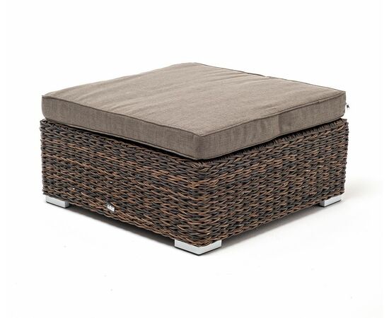 "Лунго" плетеная оттоманка с подушкой (гиацинт), цвет коричневый | Интернет магазин мебели и декора LifeDekor