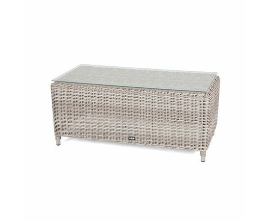 "Кон Панна" столик журнальный из искусственного ротанга, цвет бежевый | Интернет магазин мебели и декора LifeDekor