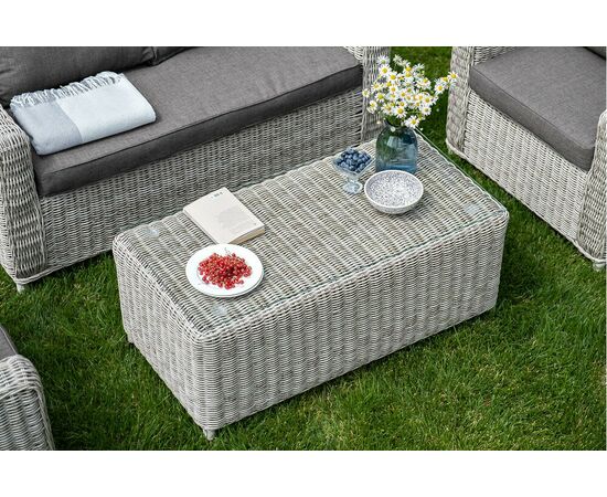 "Кон Панна" столик журнальный из искусственного ротанга, цвет бежевый, изображение 6 | Интернет магазин мебели и декора LifeDekor