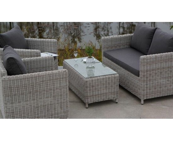 "Кон Панна" столик журнальный из искусственного ротанга, цвет бежевый, изображение 10 | Интернет магазин мебели и декора LifeDekor