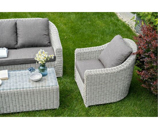 "Кон Панна" столик журнальный из искусственного ротанга, цвет бежевый, изображение 11 | Интернет магазин мебели и декора LifeDekor