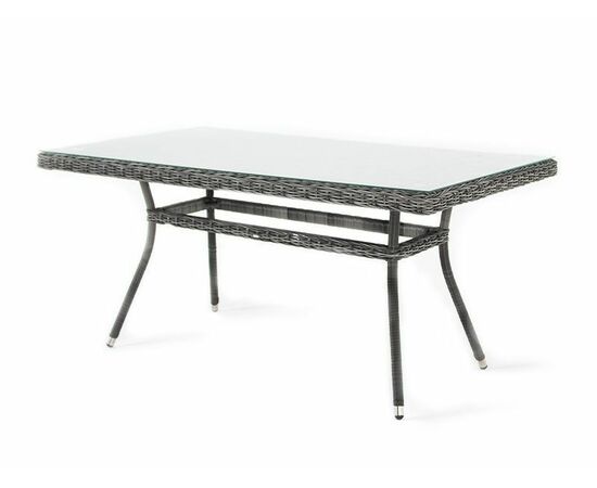 "Латте" плетеный стол из искусственного ротанга 160х90см, цвет графит, изображение 2 | Интернет магазин мебели и декора LifeDekor