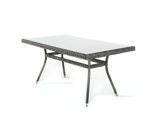 "Латте" плетеный стол из искусственного ротанга 160х90см, цвет графит, изображение 3 | Интернет магазин мебели и декора LifeDekor