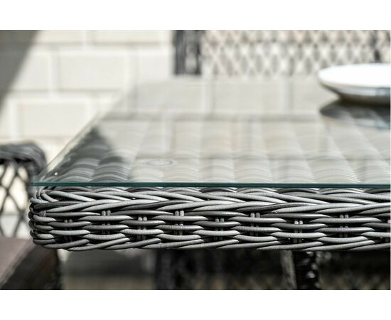 "Латте" плетеный стол из искусственного ротанга 160х90см, цвет графит, изображение 6 | Интернет магазин мебели и декора LifeDekor