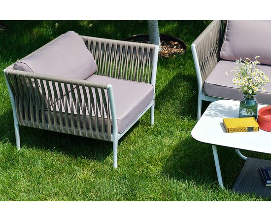 "Касабланка" лаунж-зона плетеная из роупа 4-местная, цвет серо-коричневый, изображение 4 | Интернет магазин мебели и декора LifeDekor