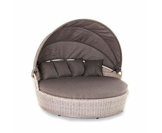 "Стильяно" плетеная кровать круглая, цвет бежевый | Интернет магазин мебели и декора LifeDekor