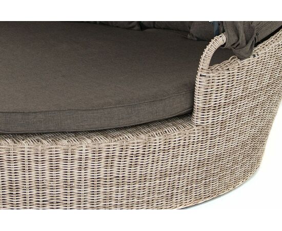 "Стильяно" плетеная кровать круглая, цвет бежевый, изображение 3 | Интернет магазин мебели и декора LifeDekor