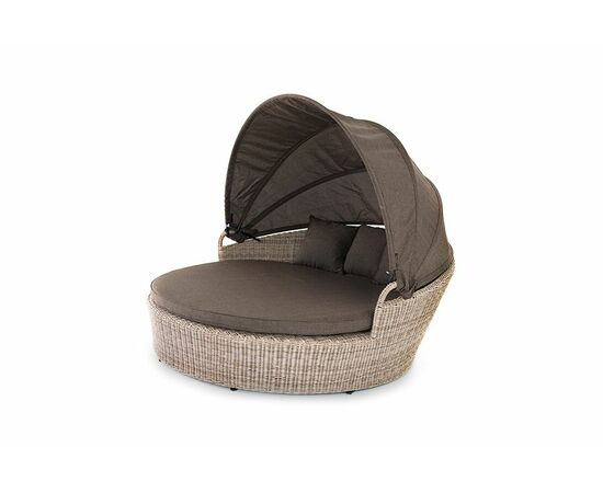 "Стильяно" плетеная кровать круглая, цвет бежевый, изображение 4 | Интернет магазин мебели и декора LifeDekor