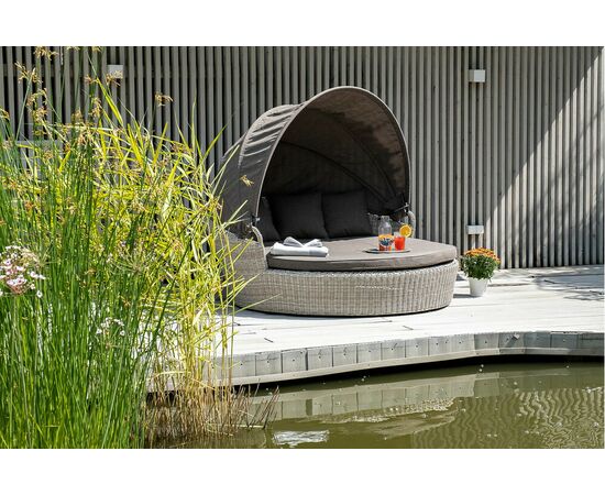 "Стильяно" плетеная кровать круглая, цвет бежевый, изображение 6 | Интернет магазин мебели и декора LifeDekor