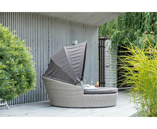 "Стильяно" плетеная кровать круглая, цвет бежевый, изображение 11 | Интернет магазин мебели и декора LifeDekor