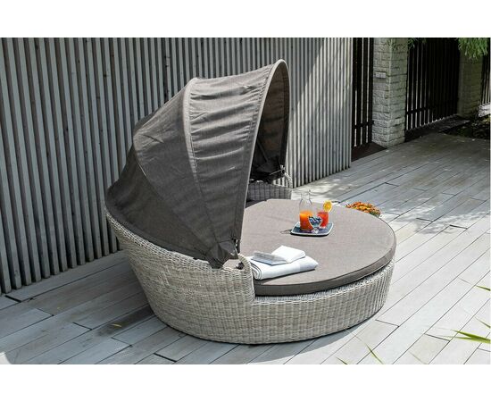 "Стильяно" плетеная кровать круглая, цвет бежевый, изображение 12 | Интернет магазин мебели и декора LifeDekor