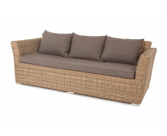 "Капучино" диван из искусственного ротанга трехместный, цвет соломенный | Интернет магазин мебели и декора LifeDekor