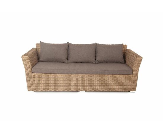 "Капучино" диван из искусственного ротанга трехместный, цвет соломенный, изображение 3 | Интернет магазин мебели и декора LifeDekor