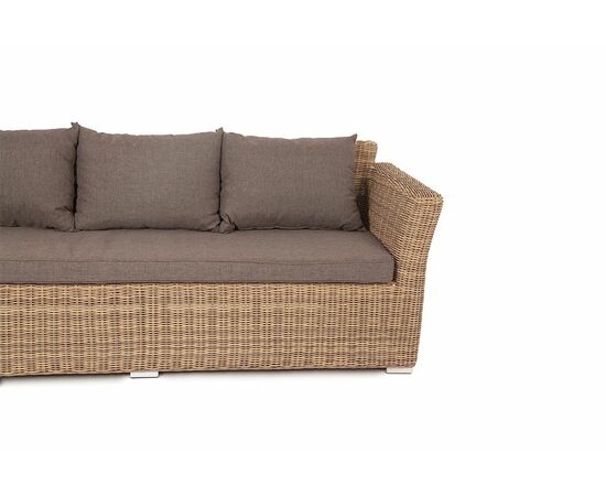 "Капучино" диван из искусственного ротанга трехместный, цвет соломенный, изображение 4 | Интернет магазин мебели и декора LifeDekor