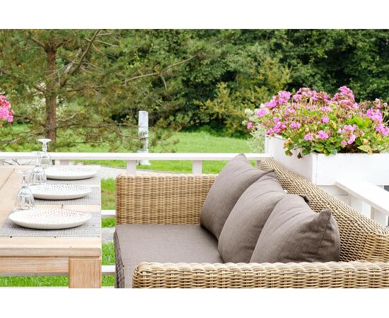 "Капучино" диван из искусственного ротанга трехместный, цвет соломенный, изображение 8 | Интернет магазин мебели и декора LifeDekor