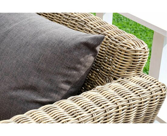 "Капучино" диван из искусственного ротанга трехместный, цвет соломенный, изображение 9 | Интернет магазин мебели и декора LifeDekor