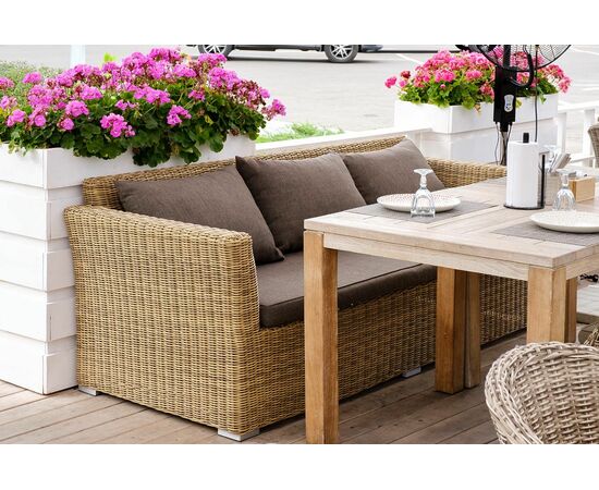 "Капучино" диван из искусственного ротанга трехместный, цвет соломенный, изображение 11 | Интернет магазин мебели и декора LifeDekor