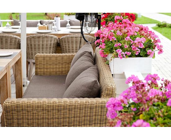 "Капучино" диван из искусственного ротанга трехместный, цвет соломенный, изображение 12 | Интернет магазин мебели и декора LifeDekor