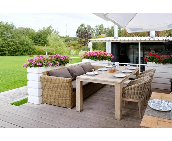 "Капучино" диван из искусственного ротанга трехместный, цвет соломенный, изображение 13 | Интернет магазин мебели и декора LifeDekor