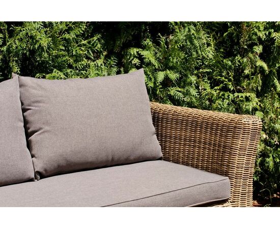 "Капучино" диван из искусственного ротанга трехместный, цвет соломенный, изображение 16 | Интернет магазин мебели и декора LifeDekor