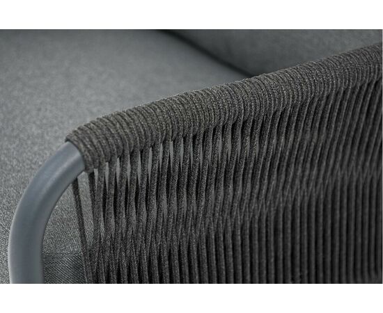 "Ането" кресло плетеное из роупа, каркас алюминий темно-серый (RAL7024) муар, роуп темно-серый круглый, ткань темно-серая 027, изображение 5 | Интернет магазин мебели и декора LifeDekor