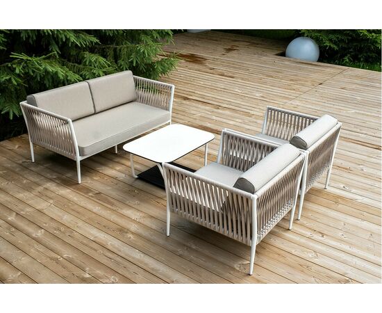 "Касабланка" лаунж-зона плетеная из роупа 4-местная, цвет серо-коричневый, изображение 4 | Интернет магазин мебели и декора LifeDekor