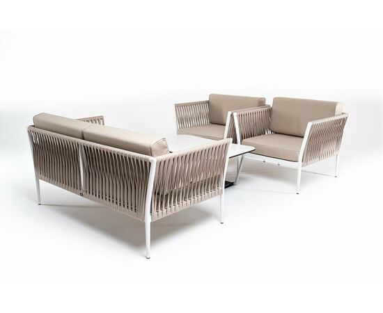 "Касабланка" лаунж-зона плетеная из роупа 4-местная, цвет серо-коричневый, изображение 18 | Интернет магазин мебели и декора LifeDekor