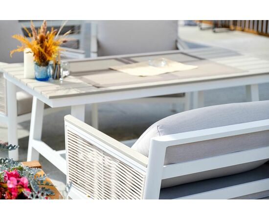 "Сан Ремо" стол обеденный из ДПК, каркас алюминиевый, изображение 4 | Интернет магазин мебели и декора LifeDekor