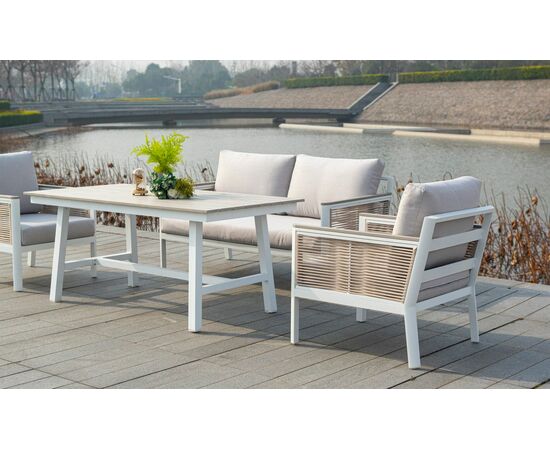 "Сан Ремо" стол обеденный из ДПК, каркас алюминиевый, изображение 6 | Интернет магазин мебели и декора LifeDekor