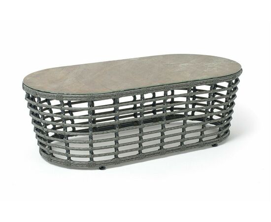 "Валенсия" журнальный столик из искусственного ротанга, цвет серый | Интернет магазин мебели и декора LifeDekor