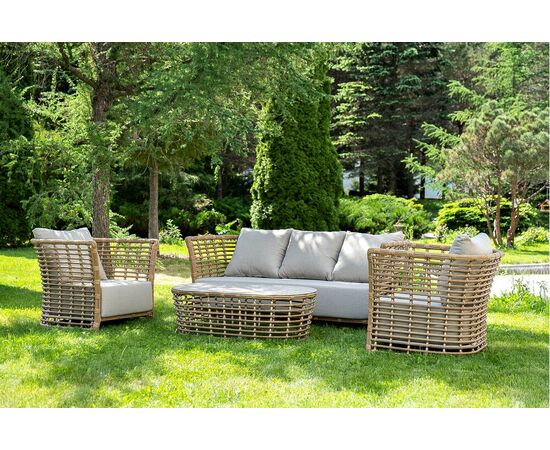 "Валенсия" лаунж-зона из искусственного ротанга, цвет соломенный | Интернет магазин мебели и декора LifeDekor