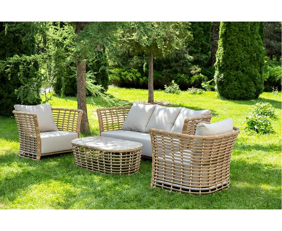 "Валенсия" лаунж-зона из искусственного ротанга, цвет соломенный, изображение 2 | Интернет магазин мебели и декора LifeDekor