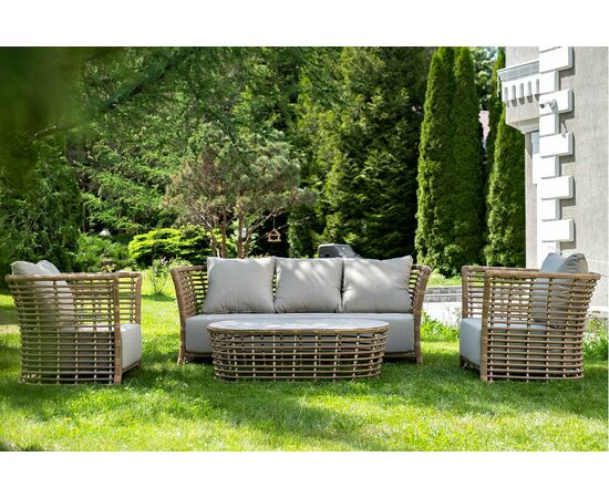 "Валенсия" лаунж-зона из искусственного ротанга, цвет соломенный, изображение 3 | Интернет магазин мебели и декора LifeDekor