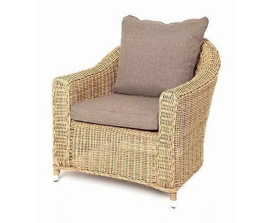 "Кон Панна" кресло из искусственного ротанга, цвет соломенный | Интернет магазин мебели и декора LifeDekor