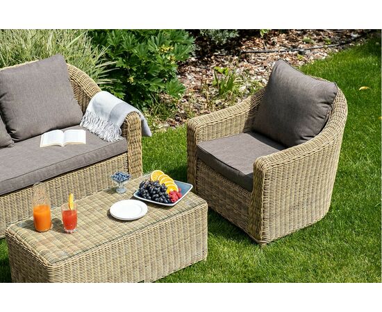 "Кон Панна" кресло из искусственного ротанга, цвет соломенный, изображение 5 | Интернет магазин мебели и декора LifeDekor