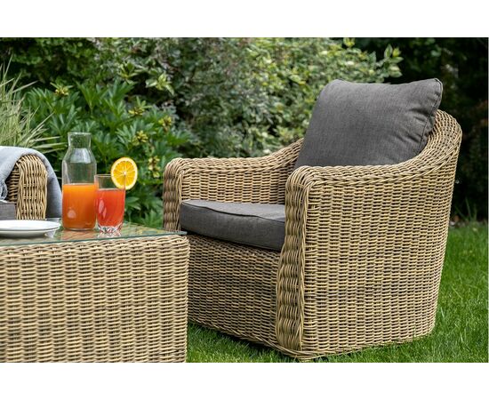 "Кон Панна" кресло из искусственного ротанга, цвет соломенный, изображение 6 | Интернет магазин мебели и декора LifeDekor