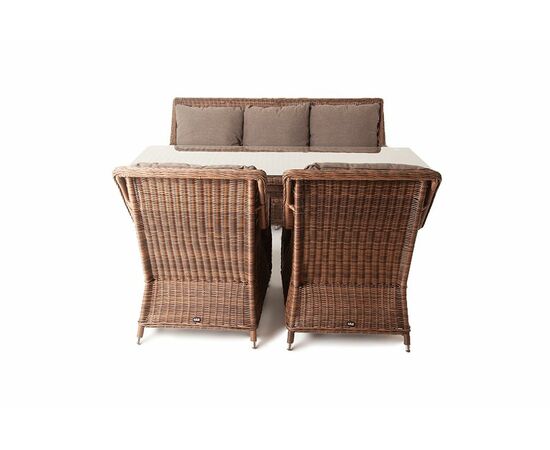 "Гляссе" обеденная группа из искусственного ротанга, цвет коричневый, изображение 15 | Интернет магазин мебели и декора LifeDekor