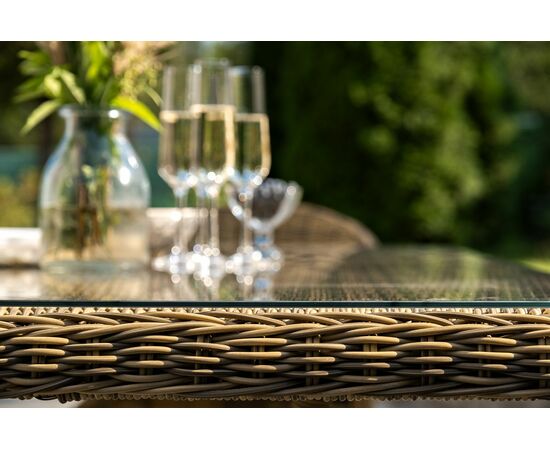 "Амароне" обеденная группа из искусственного ротанга на 6 персоны, цвет соломенный, изображение 12 | Интернет магазин мебели и декора LifeDekor